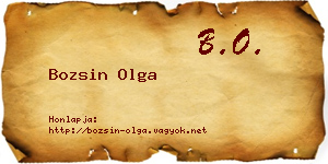 Bozsin Olga névjegykártya